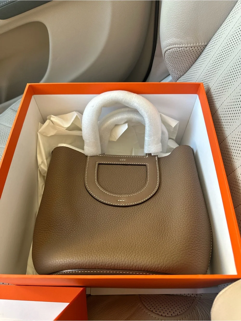 Structured Brown Pebbled Leather Top-Handle Satchel